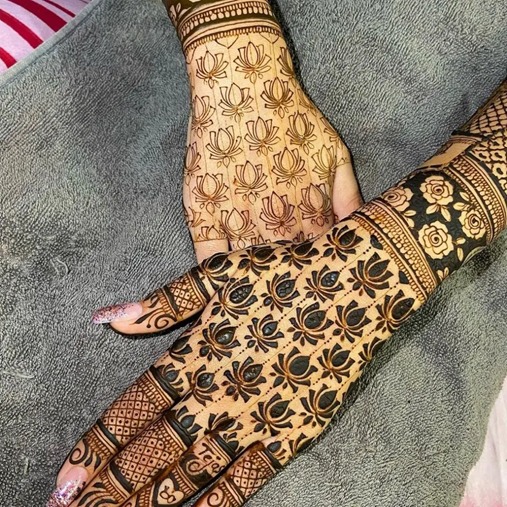 Floral Back Hand Mehndi Idea